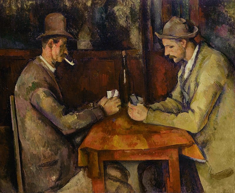 Number 96 in the most famous paintings list is The Card Players By Paul Cezanne