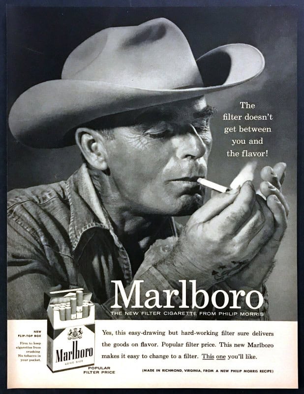Marlboro Man cowboy print advertisement