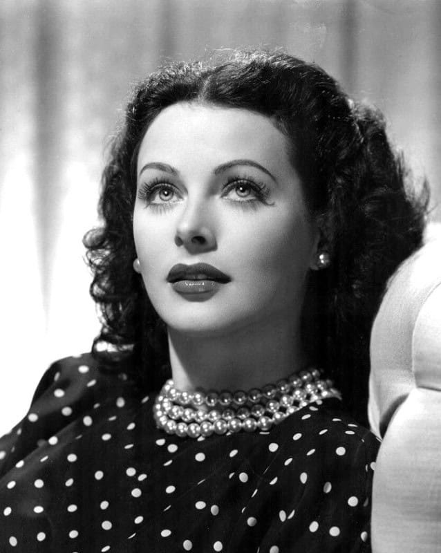 Hedy Lamarr, co-inventor of the frequency-hopping Secret Communication System, in a 1944 publicity photograph