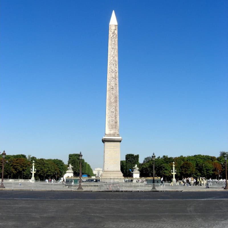 The Luxor Obelisk standing at the centre of the Place de la Concorde in Paris