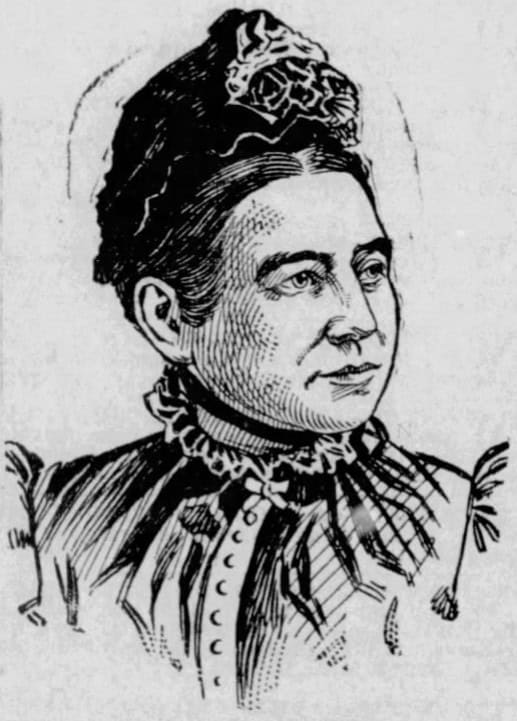 Engraved portrait of Maria E. Beasley, inventor of an improved life raft