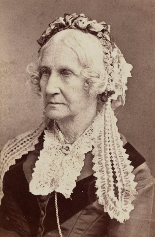 Portrait photograph of Nancy Johnson, patentee of the hand-cranked ice cream freezer, about 1875