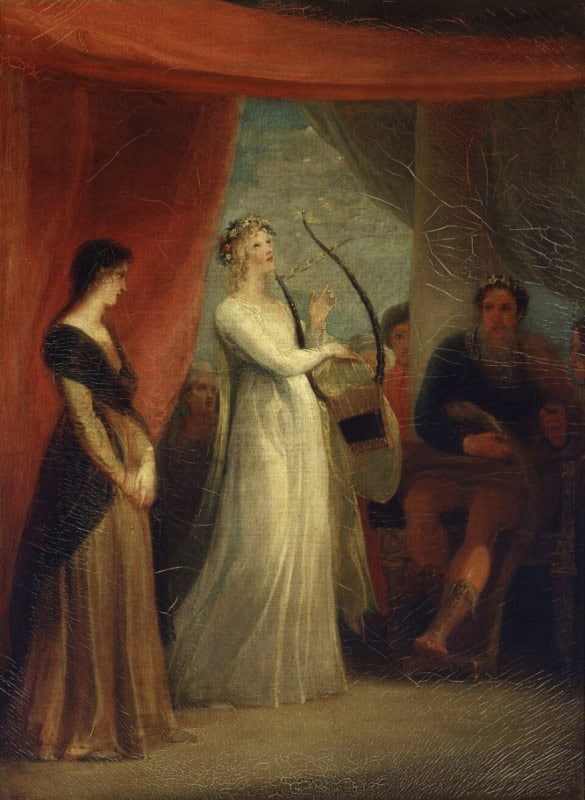 Marina singing before the grieving Pericles, painted by Thomas Stothard, 1825