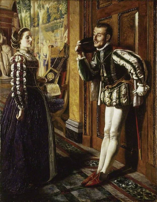 Katherine and Petruchio, painted by Robert Braithwaite Martineau, 1855