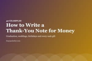 Title card: How to Write a Thank-You Note for Money, 40 examples