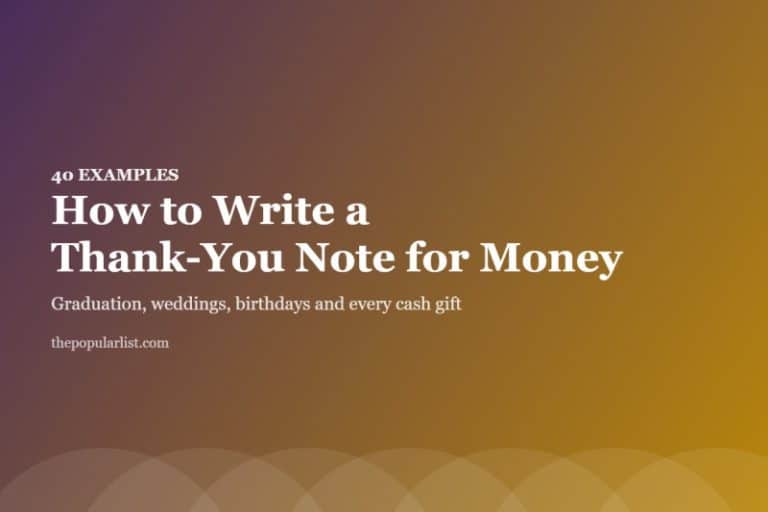 Title card: How to Write a Thank-You Note for Money, 40 examples