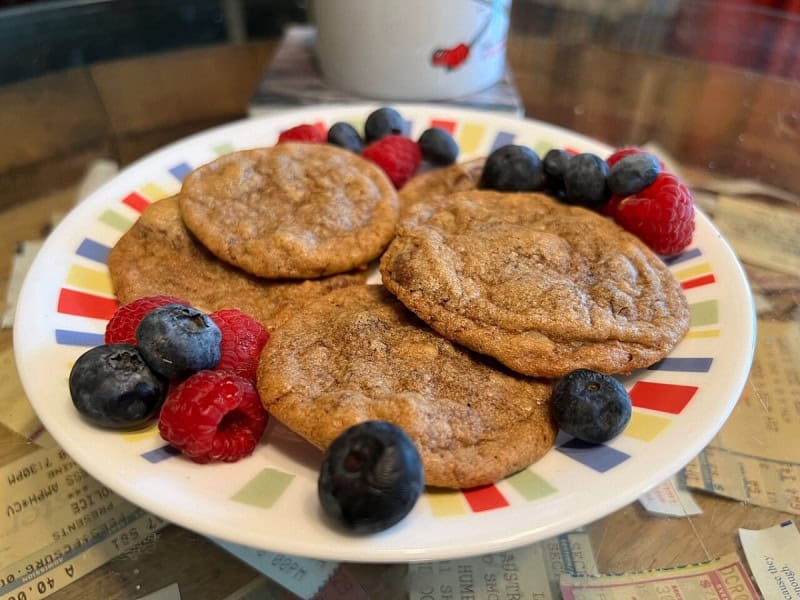 A plate of chocolate chip cookies, the recipe Ruth Wakefield created at the Toll House Inn