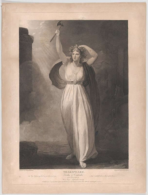 Cassandra raving before the Trojan council, engraving after George Romney for the Boydell Shakespeare Gallery, 1795
