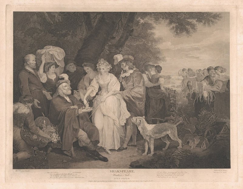 Florizel and Perdita at the sheep-shearing feast, engraving after Francis Wheatley for the Boydell Shakespeare Gallery, 1792